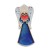 Anioł ceramiczny handmade granatowy z serduszkiem 23cm