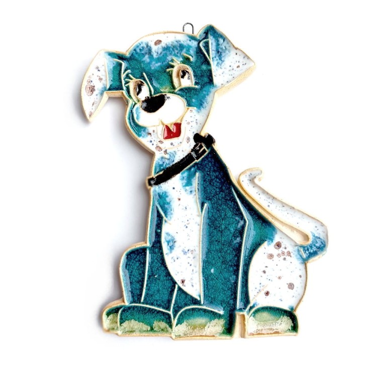 turkusowy piesek z białym