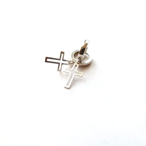 Kolczyki srebrne krzyzyki lekkie, wiszące