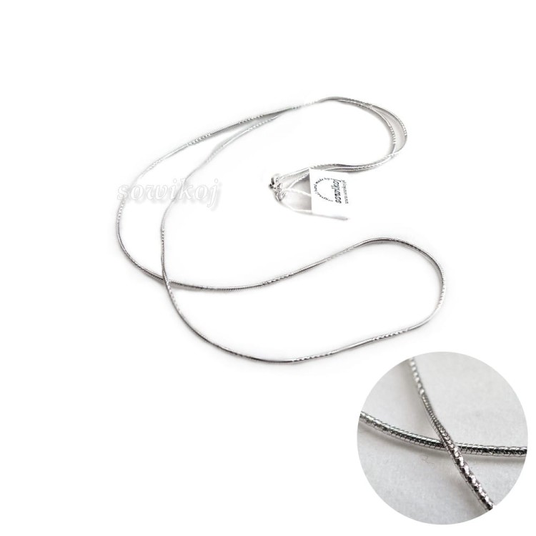 Diamentowany łańcuszek linka srebro 925 rodowane