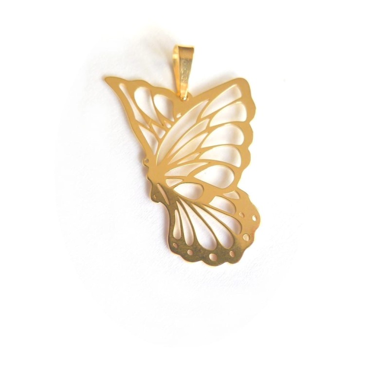 Motyl Ażurowy wisiorek pozłacane srebro