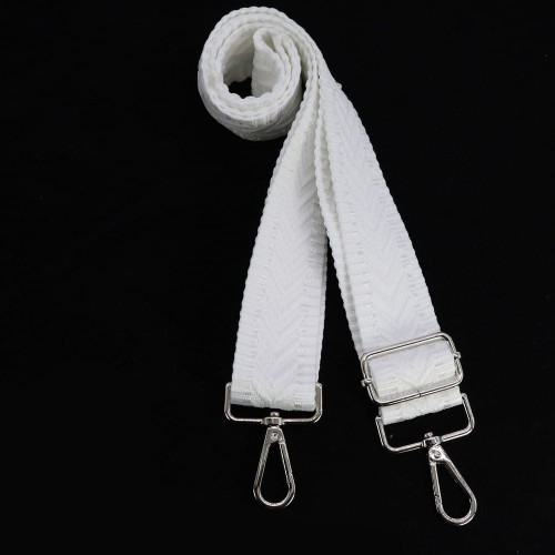 Pasek parciany do torebki w kolorze białym