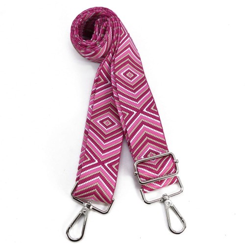 Różowy fuksja pasek parciany regulowany do torebki