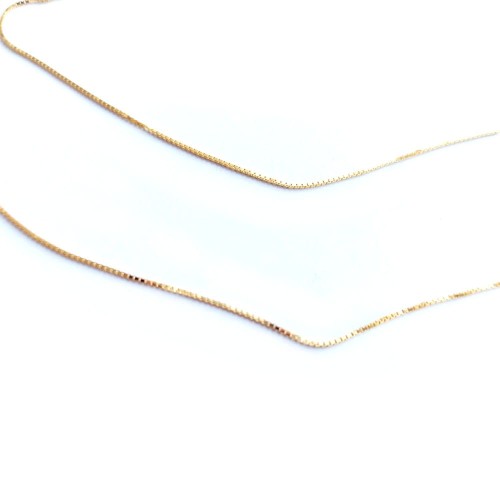 Delikatny srebrny pozłacany łańcuszek - kosteczka - wenecjana