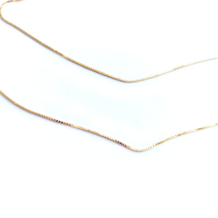 Delikatny srebrny pozłacany łańcuszek - kosteczka - wenecjana