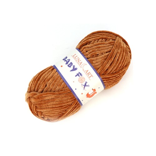 Brązowa miękka włóczka baby fox 19