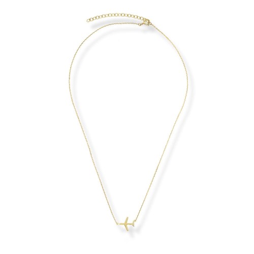 Samolocik na łańcuszku - naszyjnik srebro 925 pozłacane