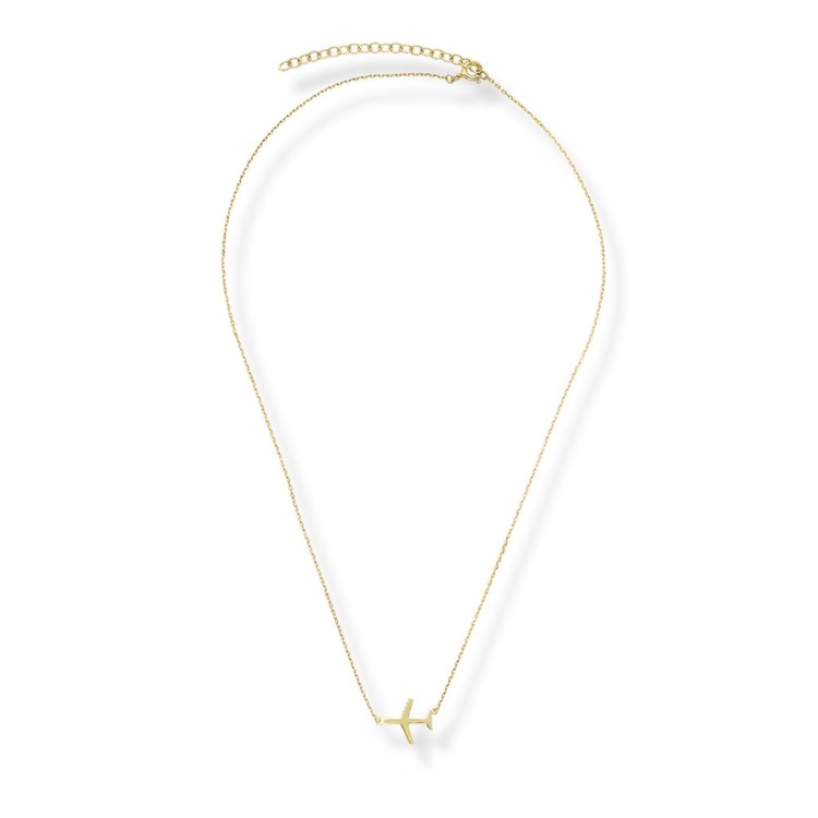 Samolocik na łańcuszku - naszyjnik srebro 925 pozłacane