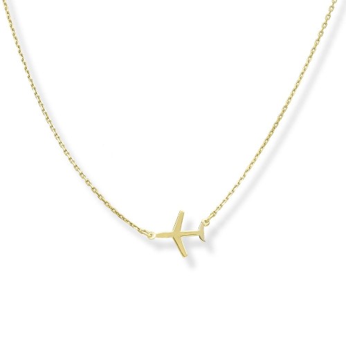 Samolot. wisiorek na łańcuszku - celebrytka srebro pozłacane