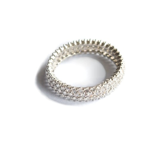 pierścionek - obrączka srebro 925 i cyrkonie