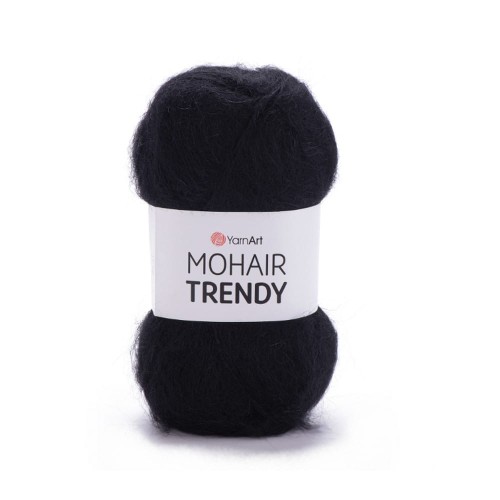 Czarna włóczka Mohair Trendy w kolorze czarnym