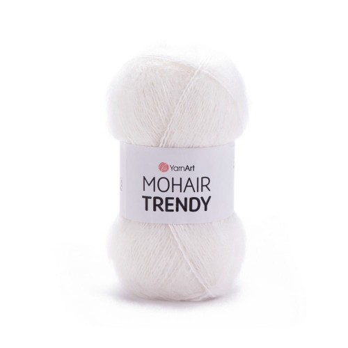 Biała włóczka Mohair Trendy wełna z akrylem