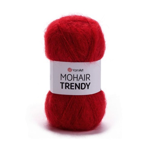 Wełna z akrylem w kolorze czerwonym Mohair Trendy