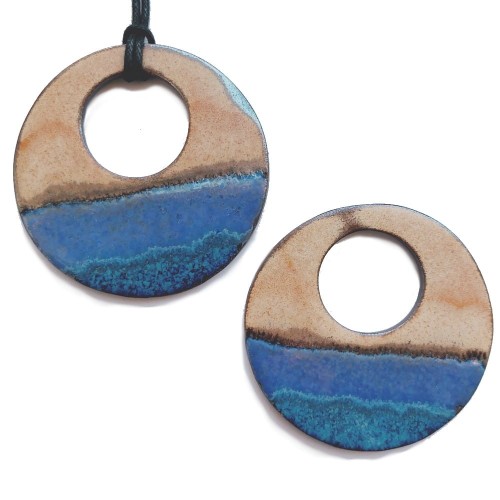 morze. Bałtyk - duży ręcznie robiony wisior na rzemieniu