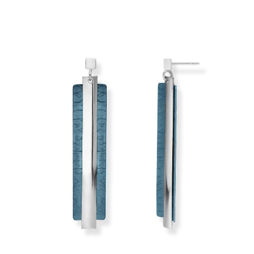 Proste kolczyki tytanowe prostokąty srebro 925