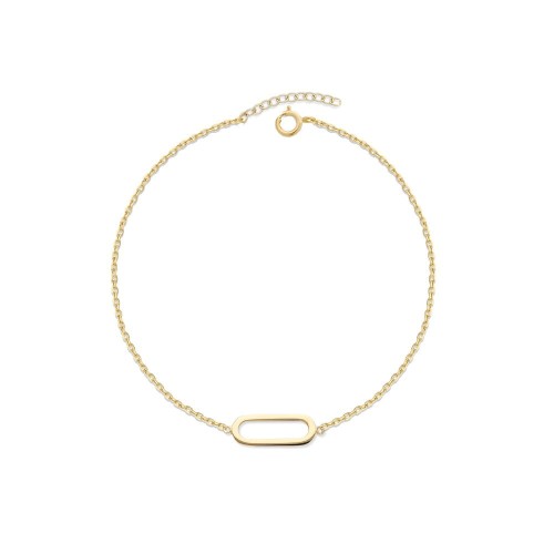 Srebro 925 pozłacane - bransoletka z owalnym elementem.