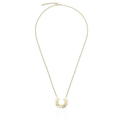 Zawieszka rozeta na łańcuszku - srebro pozłacane