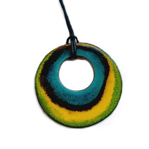 Koło - ceramiczna zawieszka  - wisior z mocowaniem - bizuteria autorska