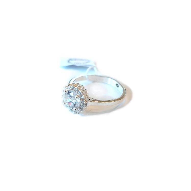 Srebrny pierścionek z cyrkoniami - srebro 925