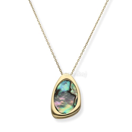 Naszyjnik z muszlą abalone - srebro pozłacane