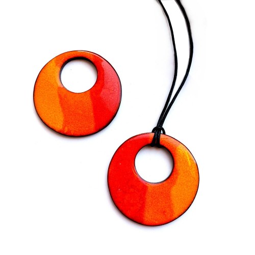 Zachód słońca - wisior ceramiczny handmade