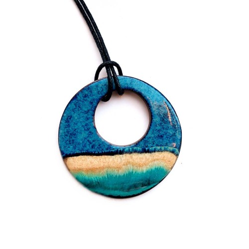 Koło - wisior ceramiczny w odcieniach niebieskiego