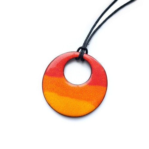 Wisior - zachód słońca - ceramika handmade