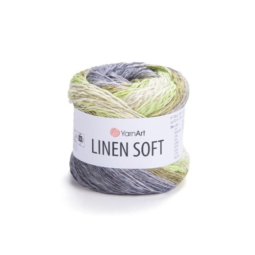 Linen soft 7414 szary zirlony i oliwkowy