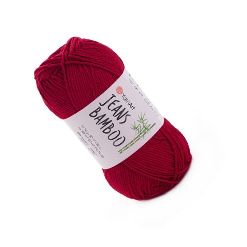 Bordowa włóczka jeans bamboo