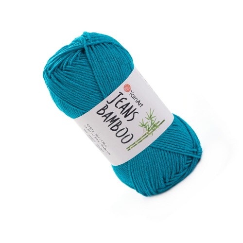 Turkusowa włóczka jeans bamboo