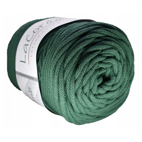 Sznurek bawełniany jasna butelkowa zieleń z rdzeniem 5mm do makramy i szydełkowania