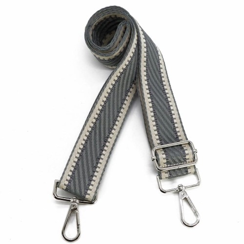 Parciany pasek do torebki -uszy szary 070.