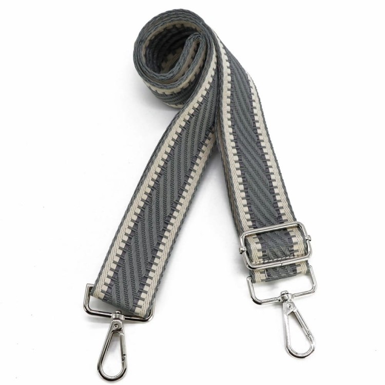 Parciany pasek do torebki -uszy szary 070.