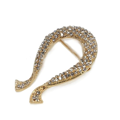 Broszka z cyrkoniami Lutnia Omega