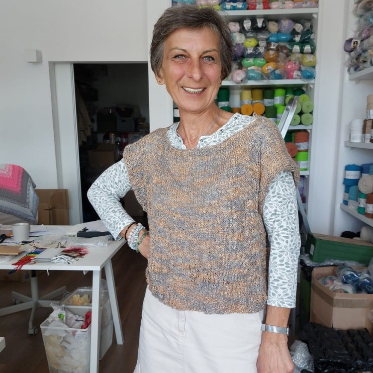 Bluzka Joli - przykładowa realizacja - bluzeczka linen wykonana na warsztatach