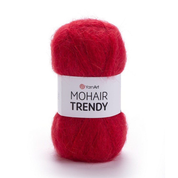 Wełna z akrylem w kolorze czerwonym 105 Mohair Trendy