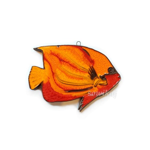 Pomarańczowa pielęgnica - rybka ceramiczna