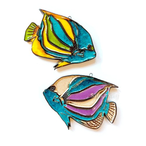 Turkusowe pielęgnice - ryby ceramiczne handmade