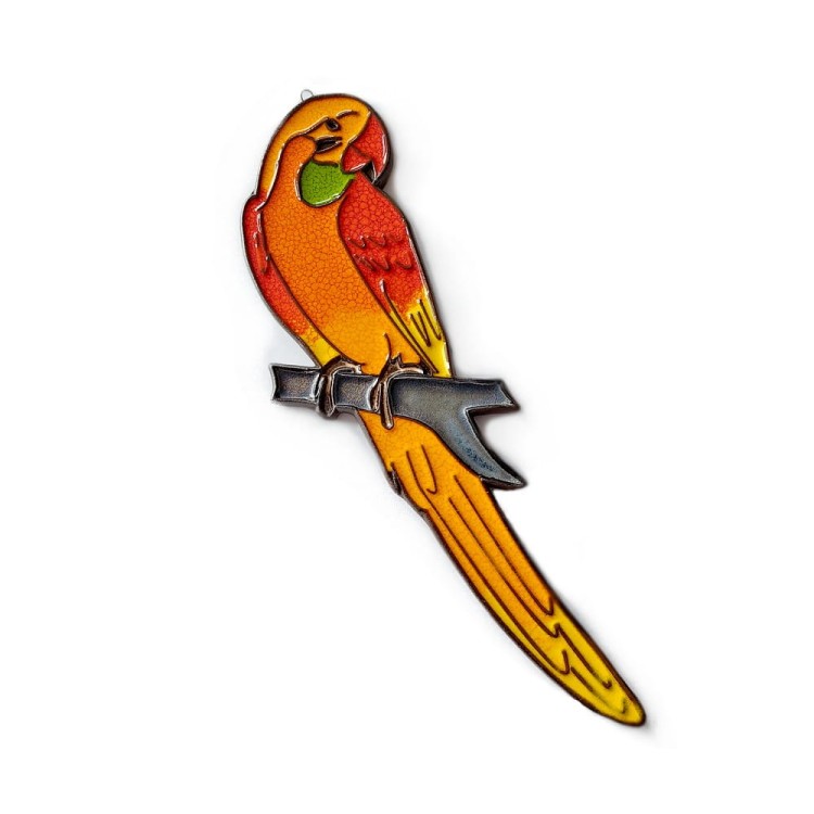 Zawieszka ceramiczna - pomarańczowa papuga