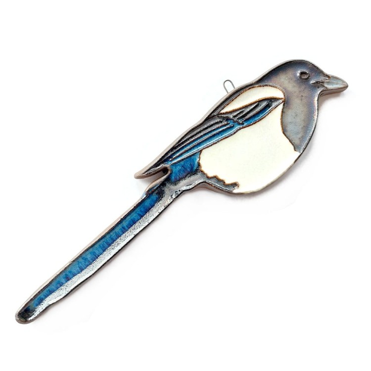 Ceramiczna figurka do powieszenia sroka - ptaki polskie