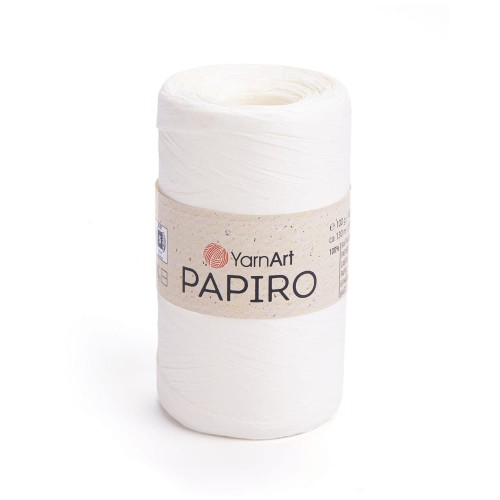 Włóczka celulozowa - sznurek jasny krem - ecru płaski nieskręcony  raffia