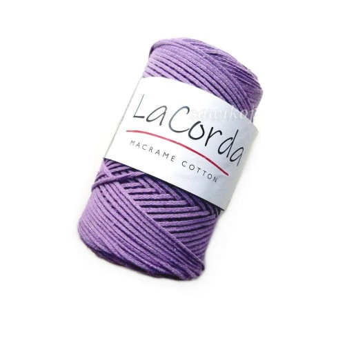 Lekki pleciony bawełniany sznurek do szydełkowania i na torebki, jasny fioletowy  kolor 620