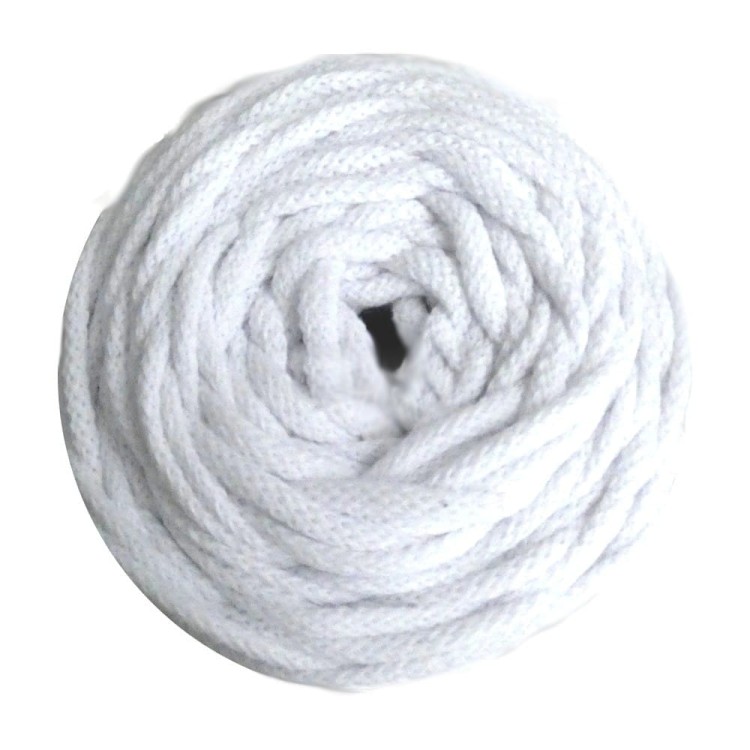 Sznurek bawełniany pleciony  z rdzeniem 5mm biały LaCorda cotton cord 5 motek 100m