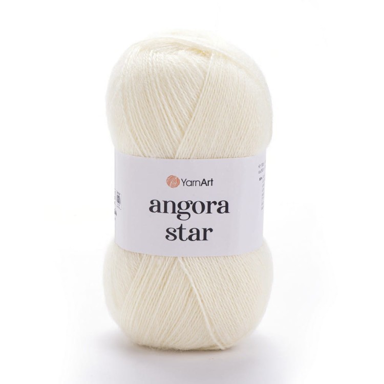 Wlóczka Yarnart angora star kolor jasny krem 502. delikatna wełna z akrylem.