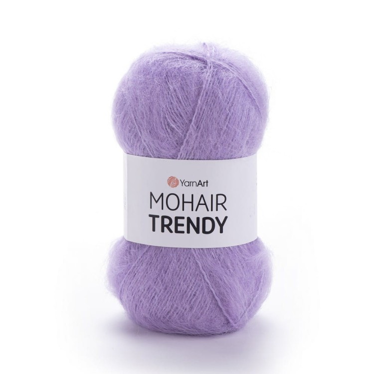Miękka włóczka z długim włosem - yarnart Mohair trendy kolor 138. Lila fioletowy - jak wiosenny bez.