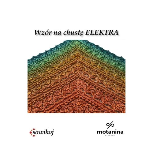Wzór na chustę szydełkową Elektra tri