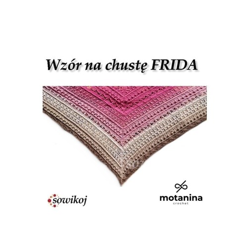 Wzór - schemat z opisem na chustę na szydełku Frida