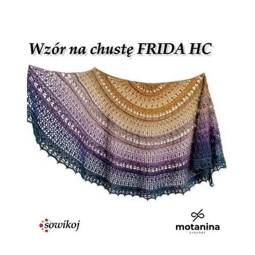 Frida HC półokrągła - wzór schemat na chustę na szydełku