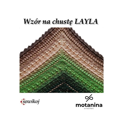 Wzór na chustę szydełkową Layla trójkatną - schemat
