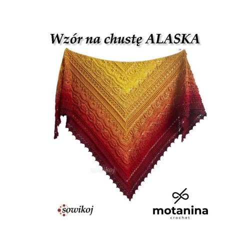 Alaska chusta trójkątna wzór schemat na chustę